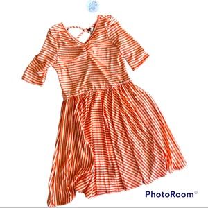 NWT DotDotSmile dress size 8/10 orange striped